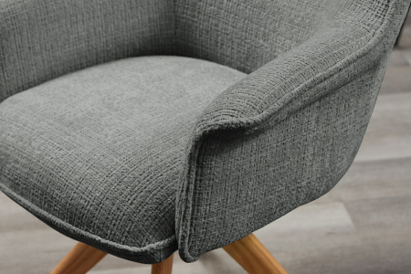 Set 2 scaune rotative LE GRAND 180° din chenille gri [3]