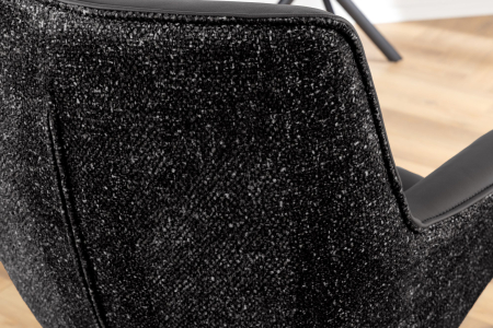 Set 2 scaune rotative LE GRAND 180° din material texturat si piele neagra [6]