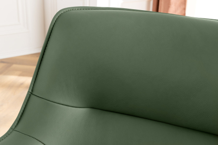 Set 2 scaune rotative LE GRAND 180° din material texturat si piele verde [3]