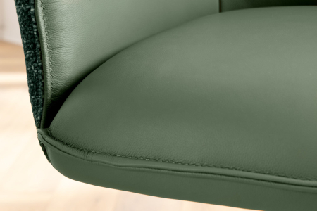 Set 2 scaune rotative LE GRAND 180° din material texturat si piele verde [6]