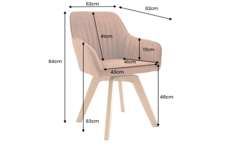 Set 2 scaune rotative LIVORNO 180° din catifea maro [8]