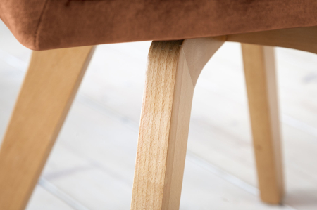 Set 2 scaune rotative LIVORNO 180° din catifea maro [6]