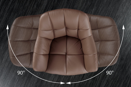 Set 2 scaune rotative PAPILLON 180° din piele maro [9]