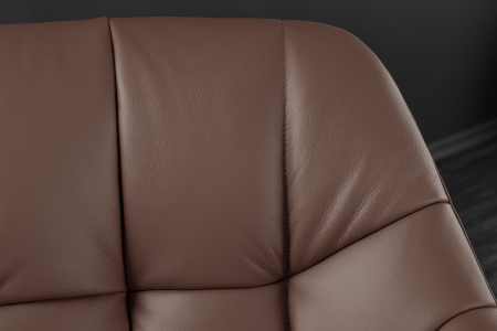 Set 2 scaune rotative PAPILLON 180° din piele maro [5]