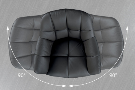 Set 2 scaune rotative PAPILLON 180° din piele neagra [8]