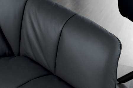 Set 2 scaune rotative PAPILLON 180° din piele neagra [6]