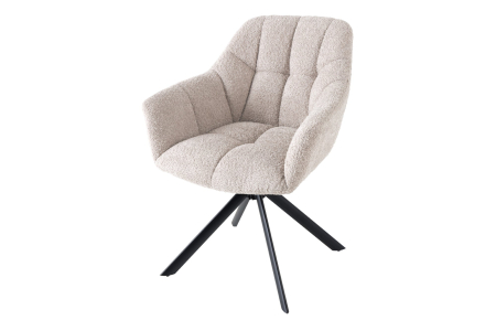 Scaune - Set 2 scaune rotative PAPILLON 180° din tesatura boucle bej