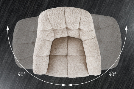 Set 2 scaune rotative PAPILLON 180° din tesatura boucle bej [10]