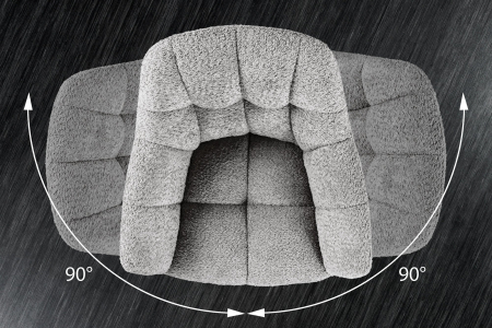 Set 2 scaune rotative PAPILLON 180° din tesatura boucle gri [9]