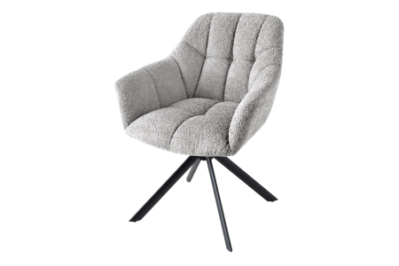 Scaune - Set 2 scaune rotative PAPILLON 180° din tesatura boucle gri