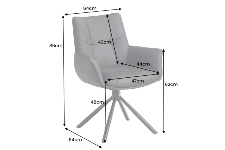 Set 2 scaune rotative SIGNATURE 360° din piele neagra [9]