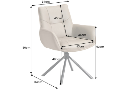 Set 2 scaune rotative SIGNATURE 360° din piele taupe [10]
