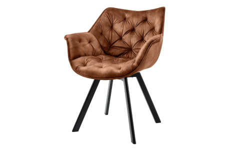 Scaune - Set 2 scaune rotative THE DUTCH COMFORT din catifea maro