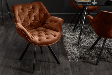 Set 2 scaune rotative THE DUTCH COMFORT din catifea maro [3]