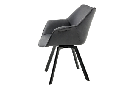 Set 2 scaune rotative THE DUTCH RETRO din microfibra gri [6]