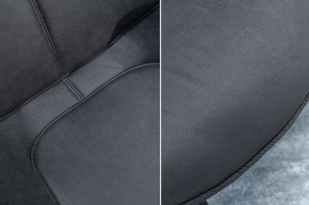 Set 2 scaune rotative THE DUTCH RETRO din microfibra gri [4]