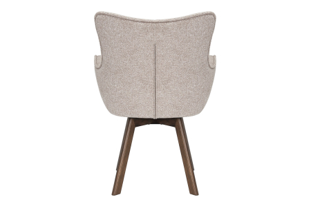 Set 2 scaune rotative THOR 360°  din material texturat bej si lemn de stejar [4]