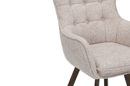 Set 2 scaune rotative THOR 360°  din material texturat bej si lemn de stejar [7]