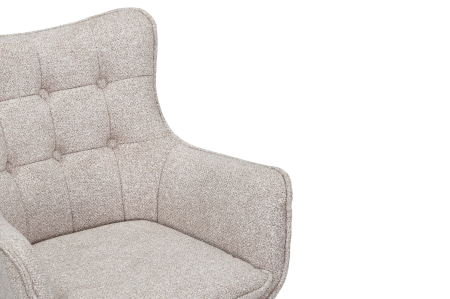 Set 2 scaune rotative THOR 360°  din material texturat bej si lemn de stejar [6]