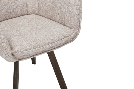 Set 2 scaune rotative THOR 360°  din material texturat bej si lemn de stejar [8]