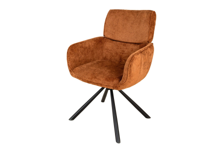 Scaune - Set 2 scaune rotative UNIQUE 180° din chenille maro