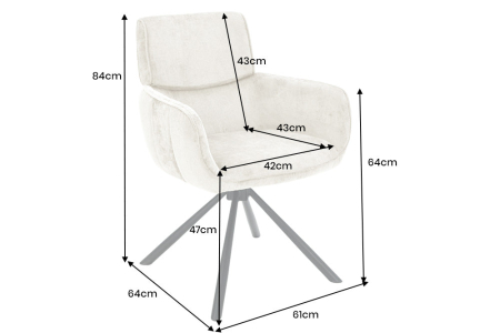 Set 2 scaune rotative UNIQUE 180° din chenille sampanie [9]