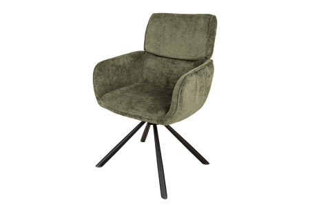 Scaune - Set 2 scaune rotative UNIQUE 180° din chenille verde