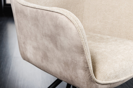 Set 2 scaune rotative VERONA din material structurat si catifea sampanie [5]