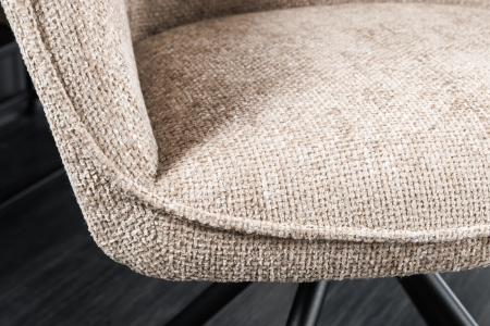 Set 2 scaune rotative VERONA din material texturat bej [4]