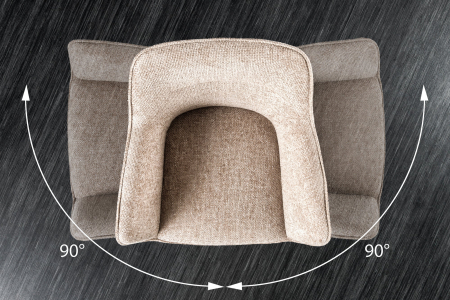 Set 2 scaune rotative VERONA din material texturat bej [7]