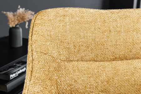 Set 2 scaune rotative VERONA din material texturat galben mustar [3]