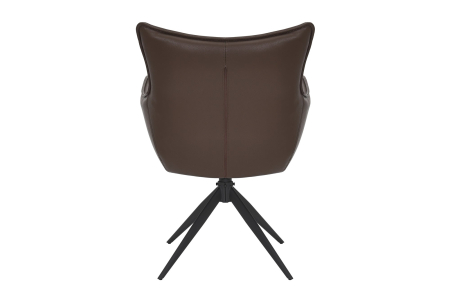 Set 2 scaune rotative VOGUE 360° din piele artificiala maro si metal [5]