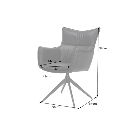 Set 2 scaune rotative VOGUE 360° din piele artificiala neagra si metal [10]