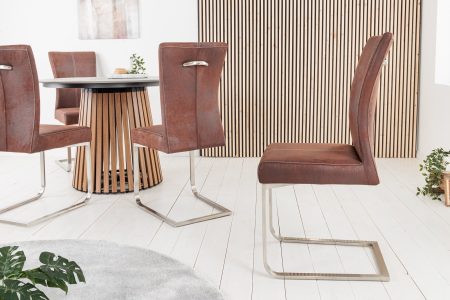 Set 2 scaune SAMSON din microfibra cafea [2]