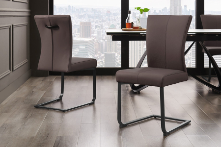 Set 2 scaune SAMSON din piele taupe [2]