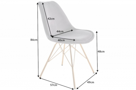 Set 2 scaune Scandinavia cu tapiterie din catifea si picioare din metal auriu [4]