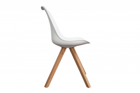 Set 2 scaune Scandinavia din plastic dur si sezut cu piele ecologica [2]