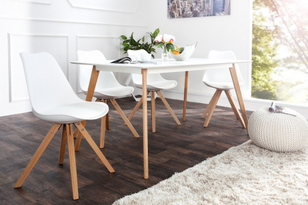 Scaune - Set 2 scaune Scandinavia din plastic dur si sezut cu piele ecologica