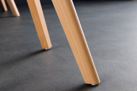 Set 2 scaune SCANDINAVIA MEISTERSTÜCK transparente cu sezut din piele neagra si picioare din lemn de fag [9]