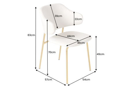 Set 2 scaune TRACY ALPINE din tesatura boucle alba [6]