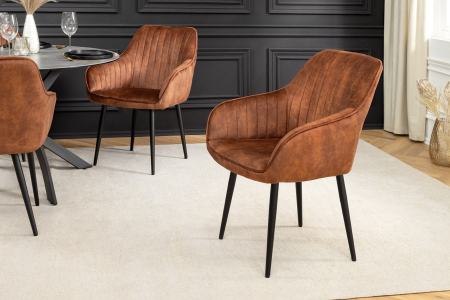 Set 2 scaune TURIN din catifea maro  [2]