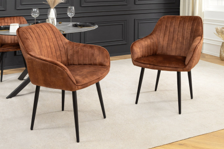 Set 2 scaune TURIN din catifea maro  [3]