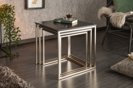 Set 3 masute New Elements cu blat din MDF si picioare din metal [3]