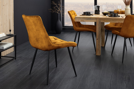 Set 4 scaun ROADSTAR din catifea galben [3]