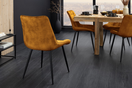 Set 4 scaun ROADSTAR din catifea galben [4]