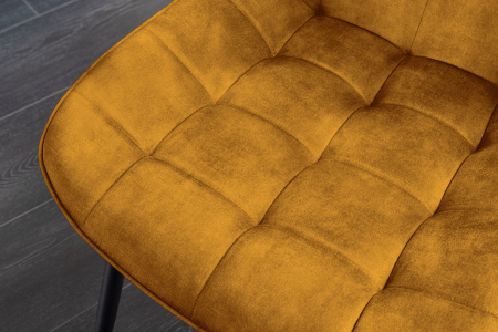 Set 4 scaun ROADSTAR din catifea galben [8]