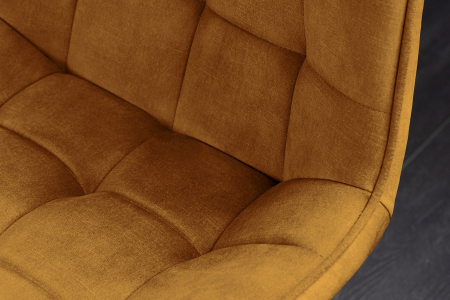 Set 4 scaun ROADSTAR din catifea galben [7]