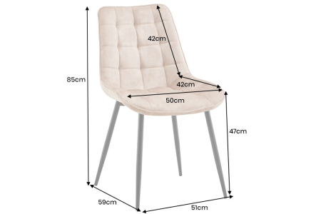 Set 4 scaun ROADSTAR din catifea galben [10]