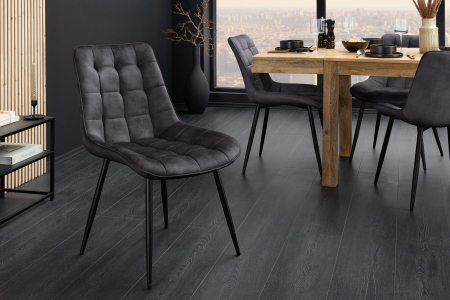 Set 4 scaun ROADSTAR din catifea gri inchis [5]