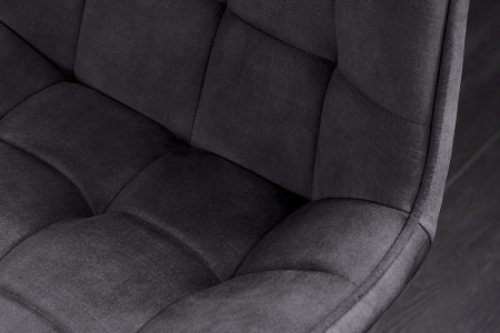 Set 4 scaun ROADSTAR din catifea gri inchis [7]